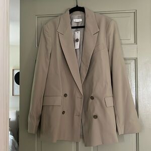 New with tags - oversized mens fit Topshop blazer size 2 in stone/neutral color
